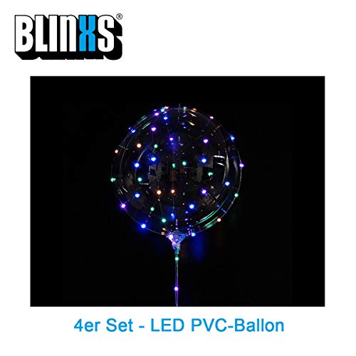 Preisvergleich Produktbild BLINXS 4X LED PVC Ballon Lichtertraum mit Halterungsstab, 40 cm Durchmesser mit Bedienungsanleitung - für Hochzeiten, Feste, Geburtstage oder Dekoration