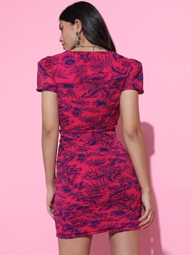 Image of Tokyo Talkies Women's Short Sleeves Square Neck Printed Dresses | Stylish Dresses | Casual Dresses