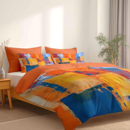 Parure de lit 2 personnes en microfibre infroissable art abstrait