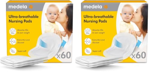 Image of Medela Ultra-Thin Nursing Pads, Max Absorbency, 60 ct Individually Wrapped (Pack of 2)