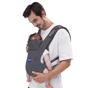 Baby Carrier Newborn to Toddler,Newborn Carrier(7-44lbs), Cozy Baby Wrap Carrier, with Hook&Loop for Easily Adjustable, Soft Fabric,Breathable Grey