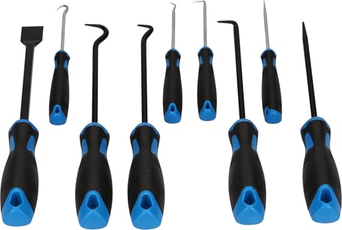BRILLIANT TOOLS - Kit d'outils Grattoirs/Crochets BT542010-9 Outils Robuste et Durables Bleu/Noir - Pour Extraction des Vis et Goujons Cassés - Douilles de Guidage - Extracteurs et Adaptateurs - BRILLIANT TOOLS