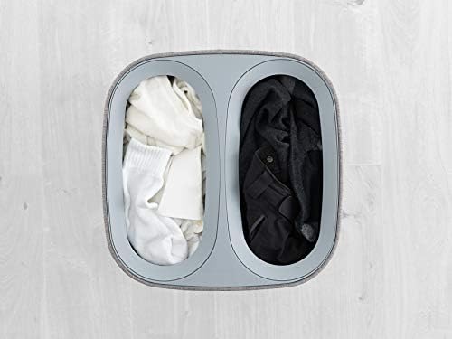 Joseph Joseph Tota 60-litre Laundry Separation Basket with lid, 2 Removable Washing Bags with Handles- Grey