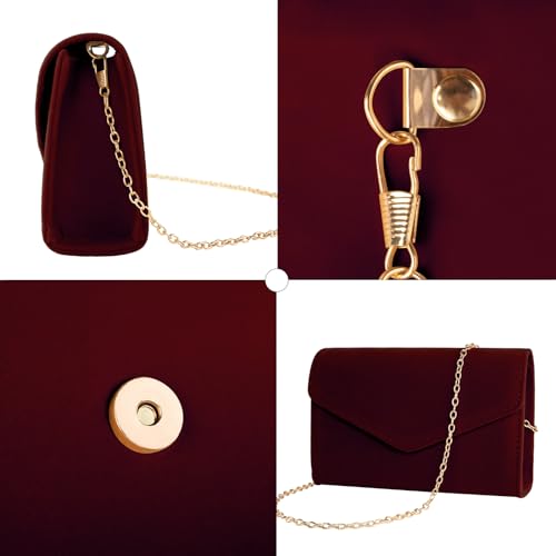 Image of Clutch Purses for Women Evening Bag Faux Suede Formal Party Wedding Cocktail Prom