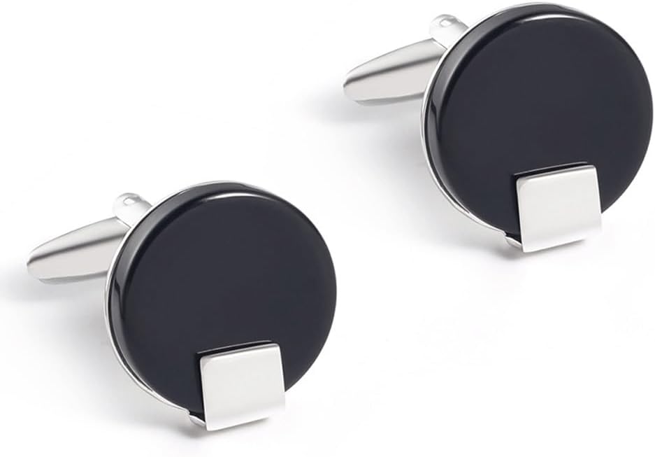 Black Round Zircon Cufflinks for Men French Shirt Cufflinks Decoration