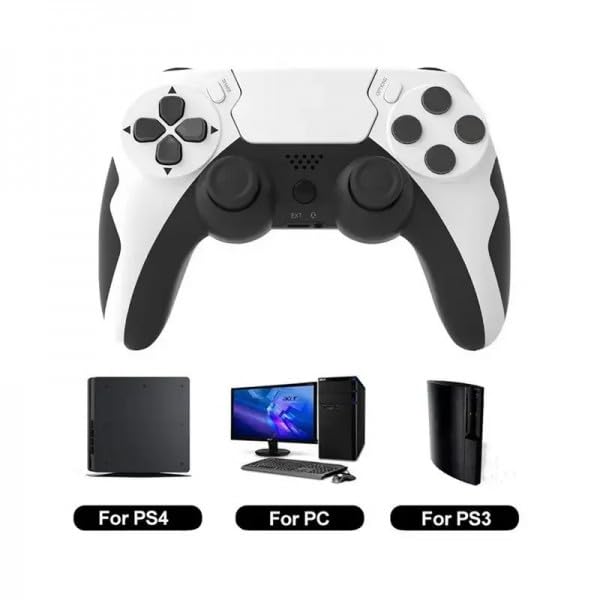 RESTEQ Manette de Jeu Sans Fil Compatible PS4/PS3/PC, Bluetooth 4.0, Double Moteur Vibrant, Touchpad Réactif, 8 Heures d'Autonomie
