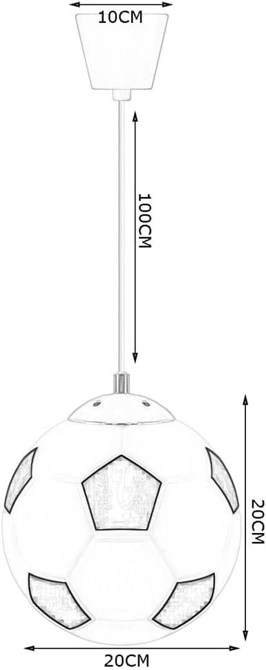 Lampes suspendues décoratives football en verre avec douille standard E27 - 4