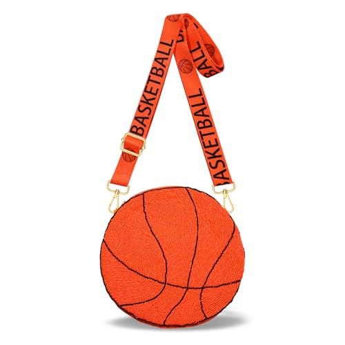 NVENF Sports Purse for Women Beaded Baseball Basketball Soccer Crossbody Purse Game Day Shoulder Bag Outfits Sports Fan Gifts
