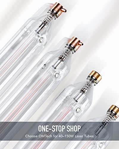 Omtech 80W Co2 Laser Tube For Laser Engraver & Cutter Machine, 1250Mm 80Mm Dia Laser Cutter Tube With Metal Head 10000Hr Mttf, Laser Cutting Engraving Machine Replacement Tube For Wood Acrylic Stone #TOP4
