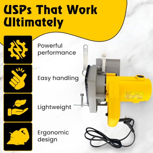Image of Jon Bhandari Tools Marble Cutter Machine 1100W, 11000 RPM - Heavy Duty 220V Electric Tile Cutter with 110mm & 125mm Blades - Power Tool for Cutting Marble, Granite, Stone, Wall, Concrete & Tiles