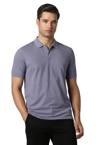 Image of Peter England Perform Men's Asymmetric Print Polo T-Shirt