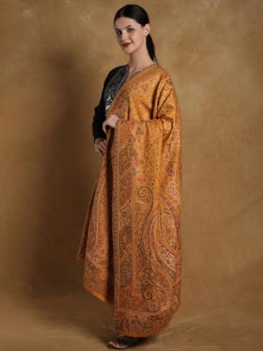Kani Jamawar Wool Shawl From Amritsar with Multicolor Woven Flowers on All-Over - Wool2