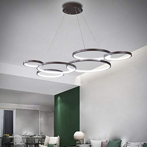 Lustre plafonnier LED 88W suspendu avec télécommande de salon - 2