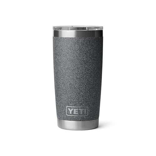 YETI Rambler 20 oz Tumbler, Stainless Steel, Vacuum Insulated with MagSlider Lid, Black Stone