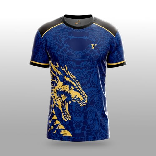 Image of YOURJERSEY Real Dragon Fury Football Jersey | Custom Name & Number | 3 Colors: Red | Black | Green | Sizes 2Y to 4XL | Premium Custom Football & Cricket Jersey | Premium Breathable Fabric