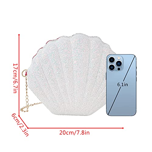Image of Women Seashell Evening Bag Purse Mermaid Chain Strap Clutch Handbag Shoulder Bag | Seashell