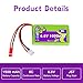Raebatuol 6.6V 1000mAh 8C Lipo JST Plug Battery for Microzone MC6A MC6B, Futuba 4PX / 4PV,14SG 4PLS /10J Receiver/Transmitter with 1-8S Voltage Alarm Tester