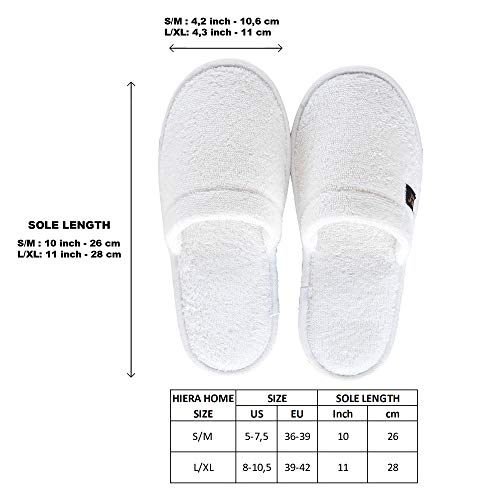 Hiera Home Turkish Terry Cotton Cloth Spa Slippers, Men's Terry Cotton Cloth Sippers Women's Terry Cotton Cloth Slippers House Shoes For Women (White, Xxl) #TOP1