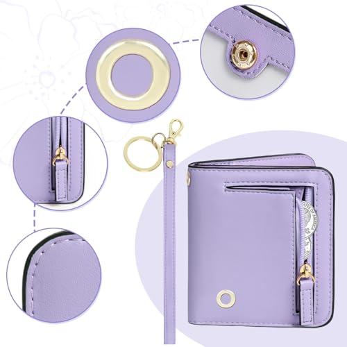 Image of COSHAYSOO Initial RFID Wallet Small Purple for Teen Girls Personalized Valentines Day Birthday Gifts, 10 11 12 13 14 15 16 17 18 Year Old College Teenage Girls Wallets Fashion Monogrammed Letter O