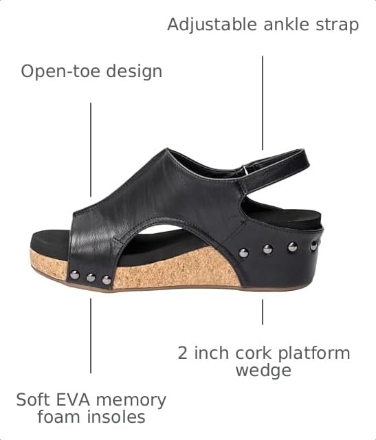 Image of Corkys Footwear Volta Wedge - Chic Elegance Meets All-Year Comfort with a 2-Inch Cork Heel and Marshmallow Insole for Stylish Everyday Wear and All-Day Comfort