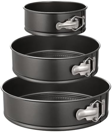 HIWARE Springform Pan Set of 3 Non-stick Leakproof Round Cake Pan Set Includes 3 Pieces 6" 8" 10" - Thumbnail 2