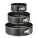 HIWARE Lot de 3 moules à charnière anti-adhésifs pour cheesecake et gâteaux ronds anti-fuites comprenant 3 moules à charnière de 15,2 cm, 20,3 cm, 25,4 cm avec 150 doublures en papier parchemin