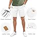 Comdecevis Men's Shorts Casual Fashion Drawstring Summer Beach Stretch Waist Twill Chino Golf Cargo Short with Pockets 8 Inch Inseam Shorts for Men, US40,2XL,White