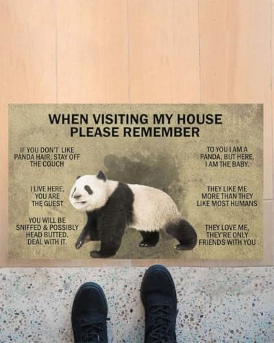 ���փ}�b�g ���̉Ƃ�K���ۂɂ͊o���Ă����Ă������� - �p���_ 50×80cm doormat When Visiting My House Please Remember - Panda