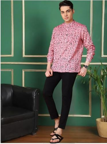Image of Tattva Pink Tribal Printed Short Kurta