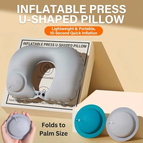 Almohada inflable cuello U tamaño grande portátil miniatura 2