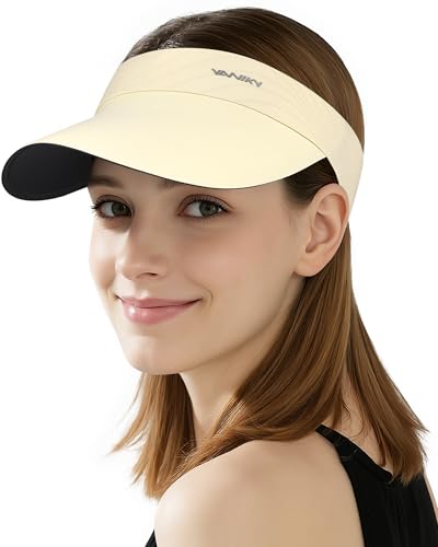 Image of YANIKY Sun Visor Hat for Women,UPF50+ Seamless Sun Hats Men Women Lightweight Sports Cap Stretchy Ponytail Hat for Outdoor