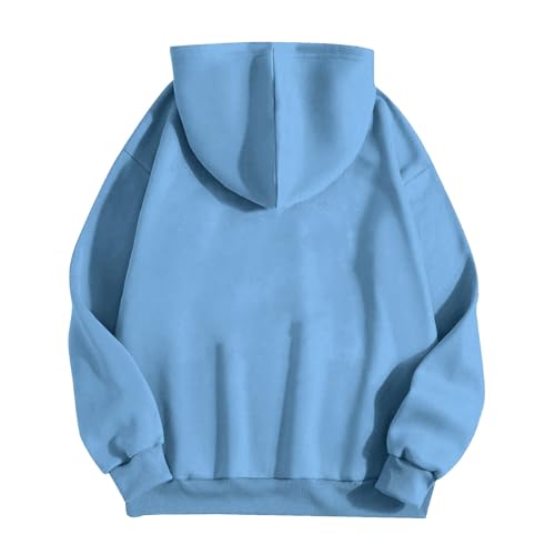 Sudadera con capucha para mujer azul celeste de algodón cómodo talla M modelo A62 3
