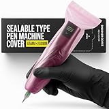 Sealable Tattoo Pen Covers Large, Gun Covers 2.5''x 7.8'', 200pcs Tattoo Machine Covers, Tattoo Machine Wrap for Tattoo Artists - Pro Supplies Accessories Pink(2.5inchX7.8inch)