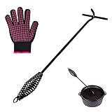 IWTBNOA Handle Dutch Oven Deckelheber, 26CM Deckelheber Griffhaken für Dutch Oven, Zubehör Feuertöpfe BBQ, Feuertopf Deckelheber, Deckelheber für Dutch Oven, Für Camping Grill Küchen Zubehör (26cm)