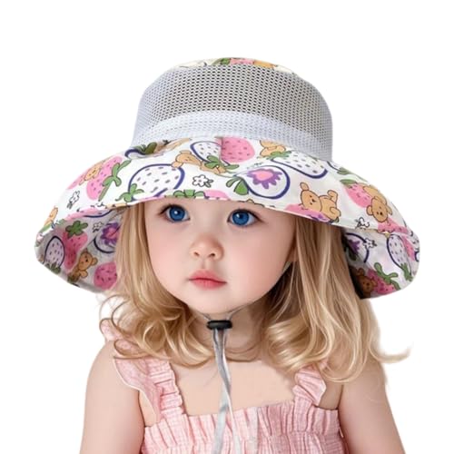 Kids hat Girls's Beach hat Thin mesh Hats girls'fisherman Summer Sun Hats for Girls(Fruit Bears)