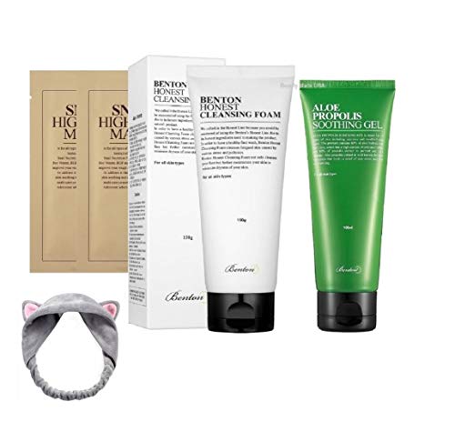 Benton Aloe Propolis Soothing Gel & Benton Cleansing Foam with 2 Benton Masks ( Bundle )