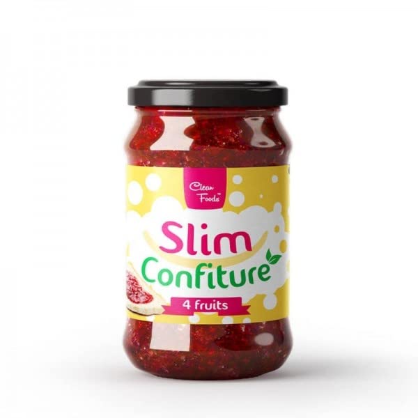 3 x CleanFoods Mermelada 59 calorías sin azúcar I Mermelada de frutas I Frutas del bosque 230g I Libre de ingeniería genética I Solo 59 calorías por 100g l vegano