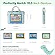 MoKo 10-12,5 Zoll Kinder Tablet Tasche Hülle für Fire HD 10 13th/11th Gen, Fire HD 8/7 Kids 2022, Tablet Tragetasche mit Schultergurt für 10/10.1 Inch Android 12/13, Grüner Dinosaurier