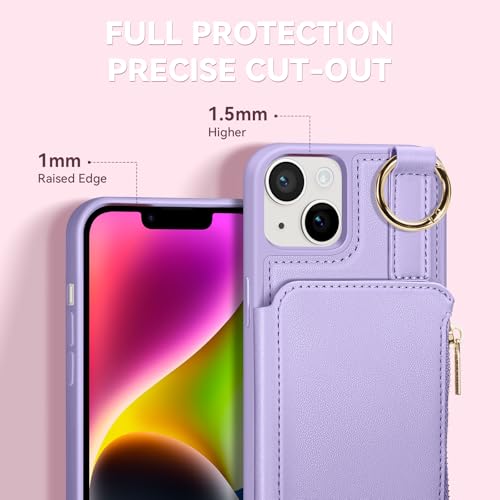 Coque iPhone 14 et 13 Kuafcase violet clair protection - 6