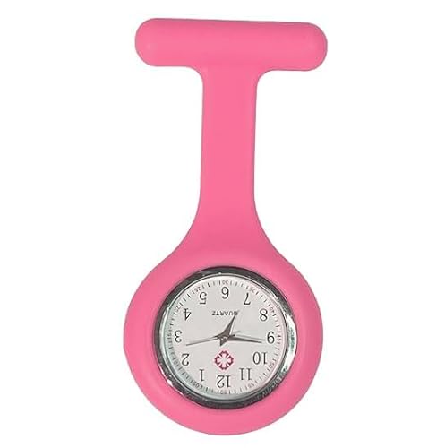 Image of PCL Media Nurses Fob Watch – Dark Pink Silicone Brooch Watch