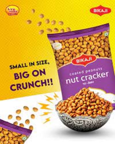 Bikaji Nut Cracker – Crunchy Coated Peanuts 14.11 oz (400g) Pack| Ready to Eat Coated shing dana, Spiced Gram Flour sing bhujia with Authentic Indian Tast for Bar Snacks, Tea-Time & On-the-Go Munching