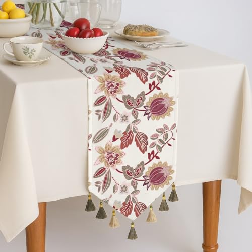 Image of Casableu Foxly Pink 6 Seater Table Runner Dust-Proof Table Runner for Dining Tabletop Decoration | Size: 13x72 Inches