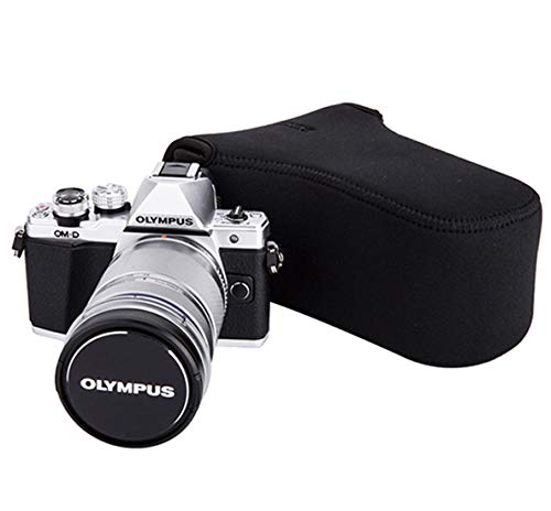 Jjc Black Ultra Light Neoprene Camera Case For Fujifilm Fuji X-T100 X-T30 X-T20 X-T10 +50-200Mm/50-230Mm Lens, Pouch Bag For Olympus E-Pl8 E-M5Ii E-M10 Ii, Canon M50 M5 With Telephoto Lense #TOP4