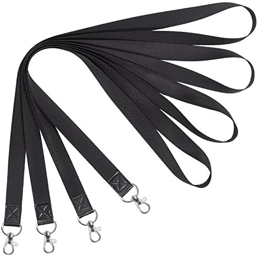 Aiwoqi 4 Pack Lanyards For Keys Id Badges Holder 4 Patterns Black Bulk Lanyard For Id Card Badge Holders Keys Keychain Office Neck Cute Lanyard Durable And Fashionable #TOP1