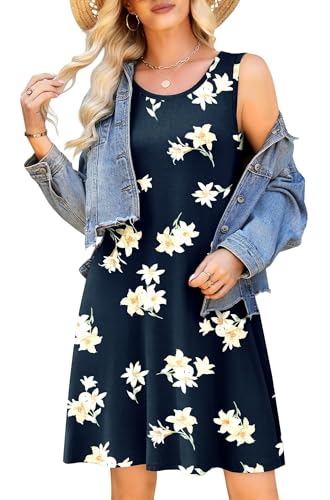 Image of WEACZZY Women Summer Casual Swing T Shirt Dresses Beach Cover up Loose Dress
