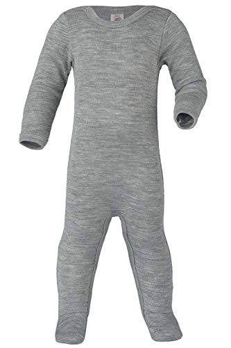 Thermal Footed Romper: Organic Wool Silk Footie with Long Sleeves for Baby Boys or Girls