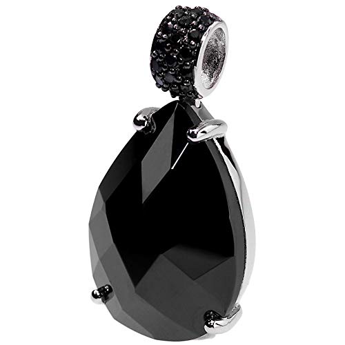 Damen Ketten-Anhänger echt 925 Sterling Silber rhodiniert mit Zirkonia schwarz in pavé Cover