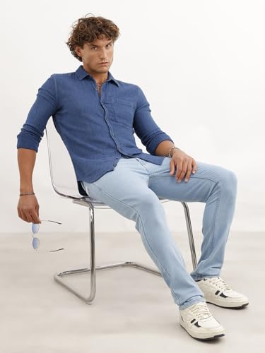 Image of WROGN Men's Slim Fit Jeans | Cotton Stretch | Mid Rise | Casual Denim