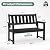 ACUEL 50" Poly Lumber HDPE Outdoor Bench Patio Seating, Black, 2 Pack