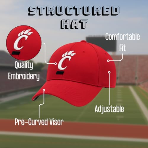 Gorra clásica bordada ajustable de Cincinnati Red miniatura 4